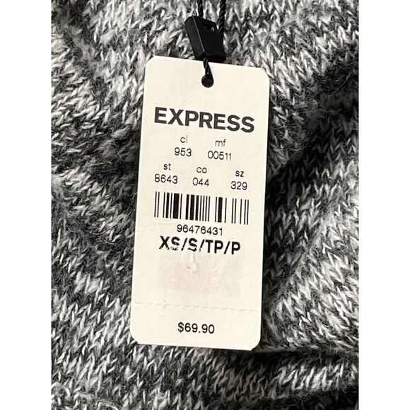 NWT EXPRESS Wool/Mohair Cowl Neck Handkerchief Hem Sweater, Sz XS/S - Picture 4 of 5